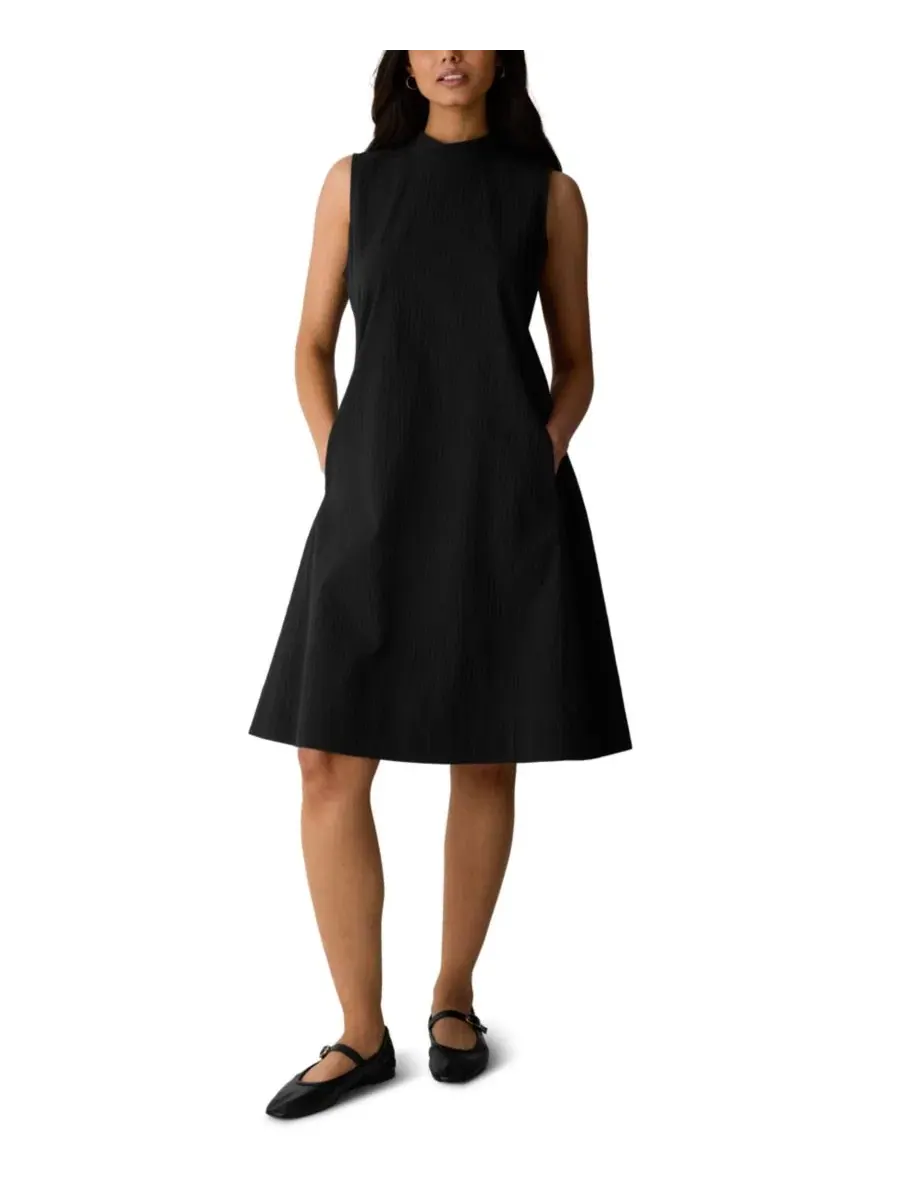 Платье-трапеция без рукавов EILEEN FISHER PETITES — изображение 1 из 4, черный