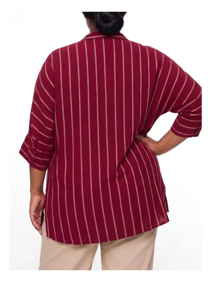 Туника-поповер Belle Isle Cotton Linen Torrid — изображение 3 из 3, бордовый