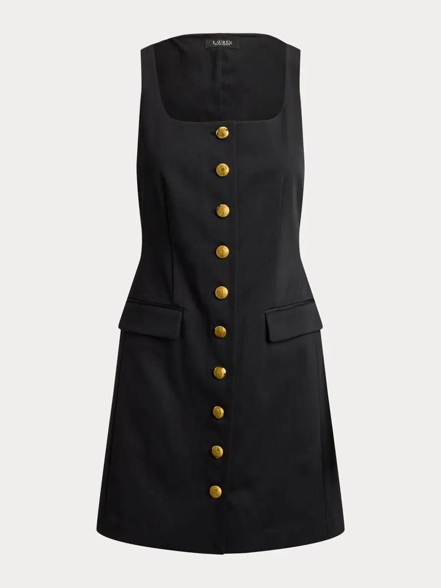 Платье-футляр без рукавов с пуговицами, модель Button-Trim Faille Lauren Ralph Lauren — изображение 5 из 6, черный