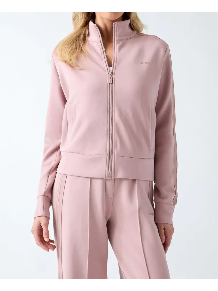 Свитшот женский с высоким воротником и молнией Lyra GUESS, French Mauve