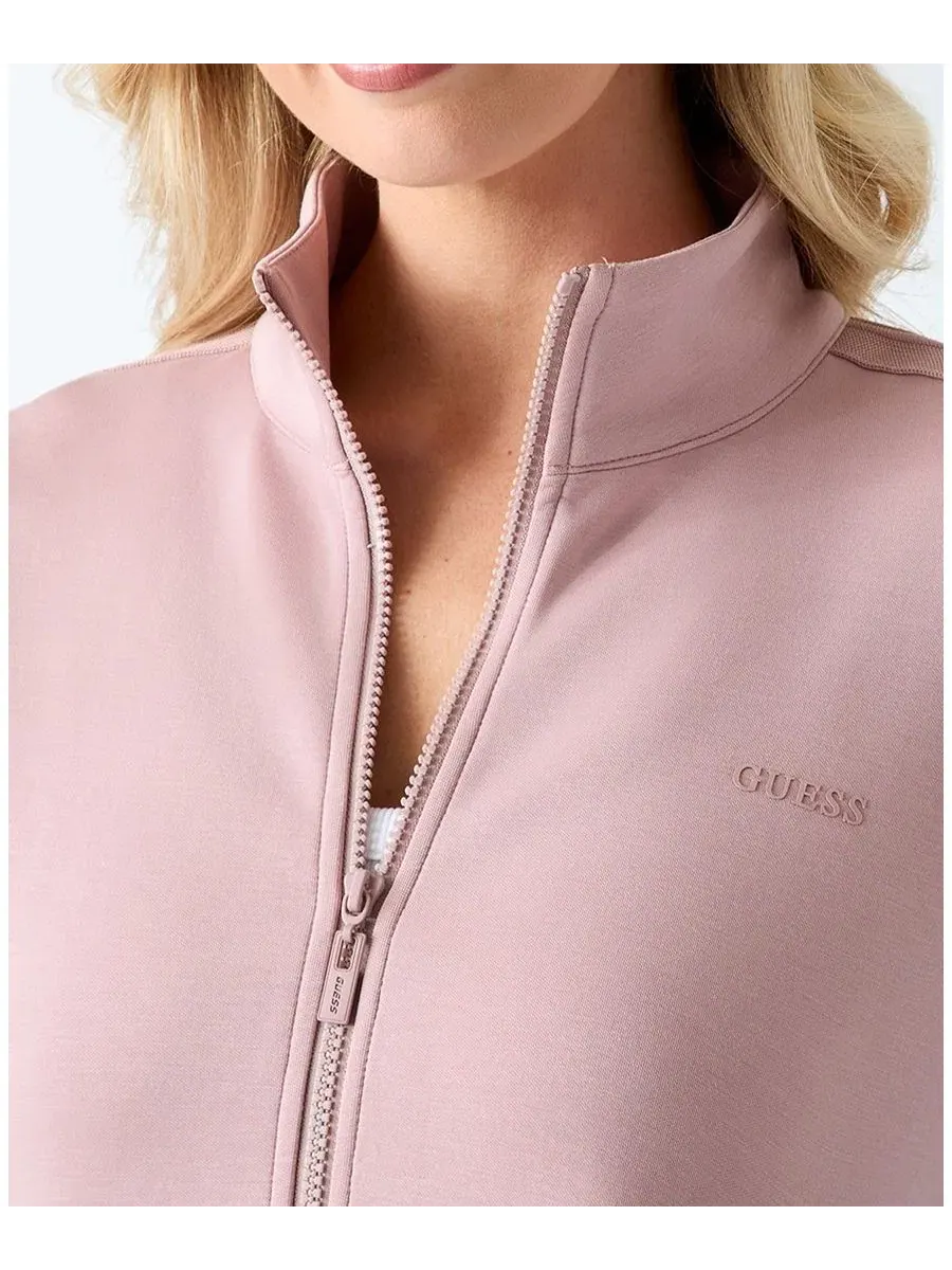 Свитшот женский с высоким воротником и молнией Lyra GUESS, French Mauve — изображение 3 из 4