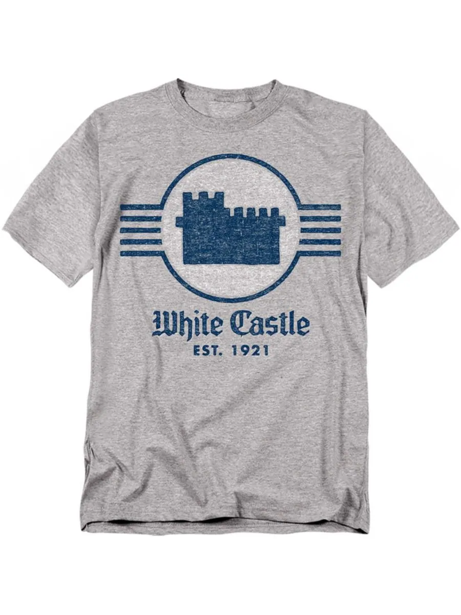 Футболка с эмблемой для высоких и крупных людей White Castle — серый