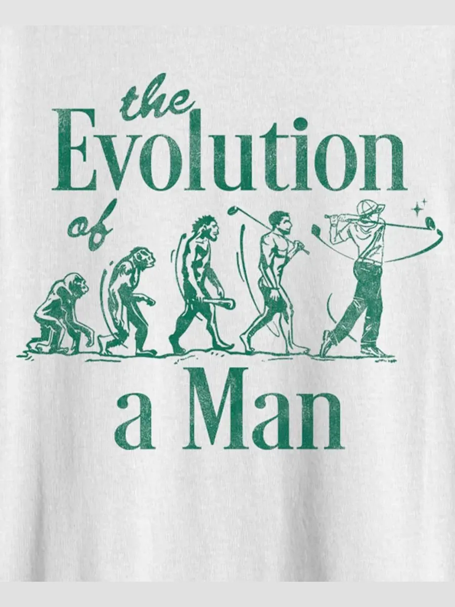 Футболка с принтом Evolution of a Man Fifth Sun — изображение 3 из 3, белый