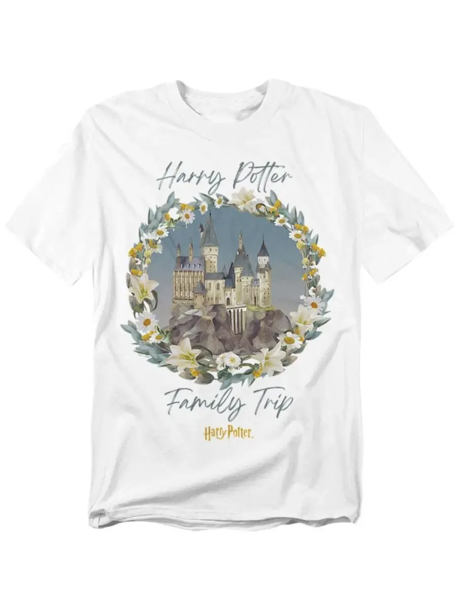 Футболка с принтом Hogwarts Family Trip Watercolor Harry Potter — изображение 1 из 3, белый