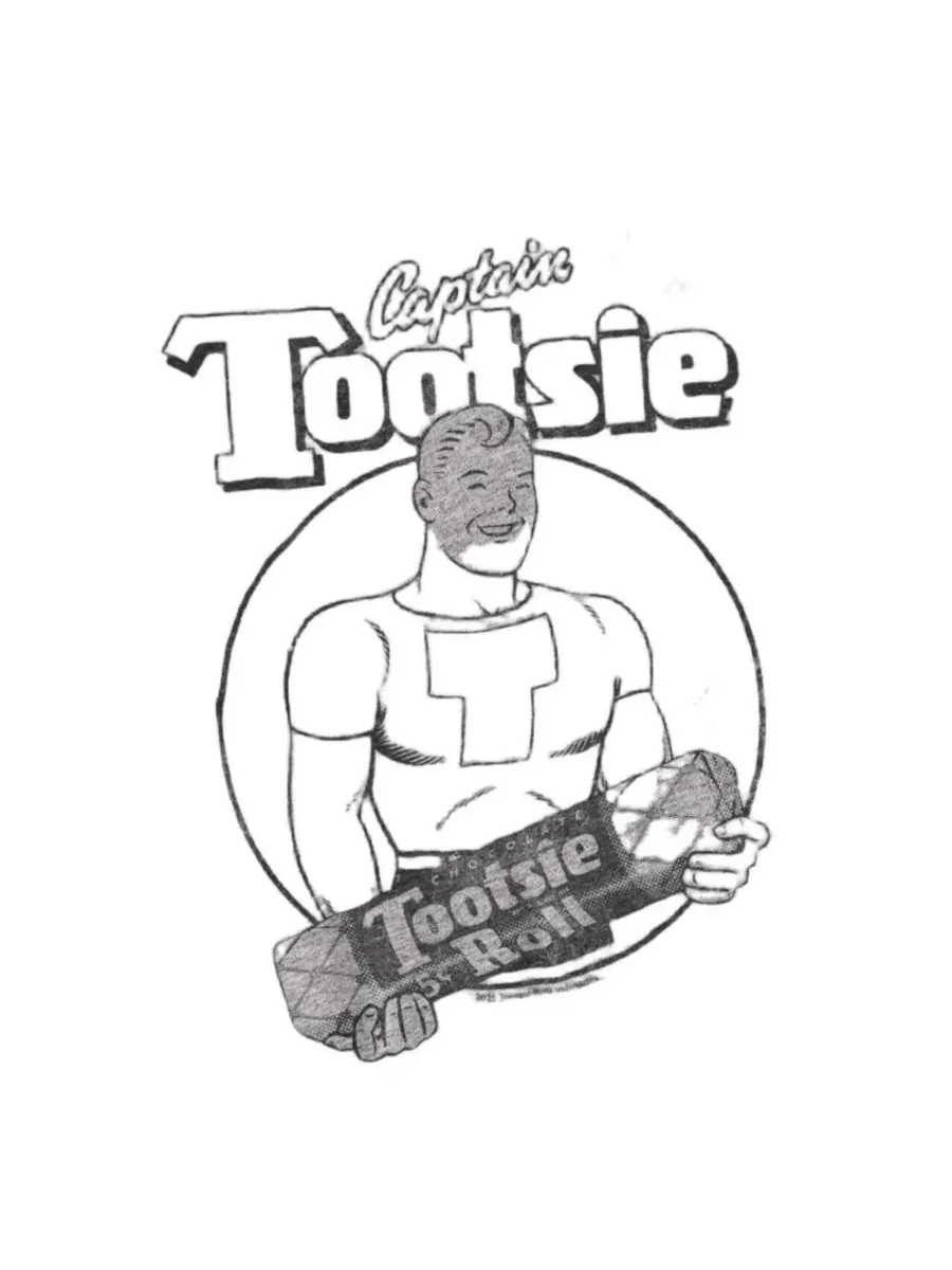 Футболка с принтом Captain Tootsie Simple Tootsie Roll — изображение 3 из 3, приглушенный