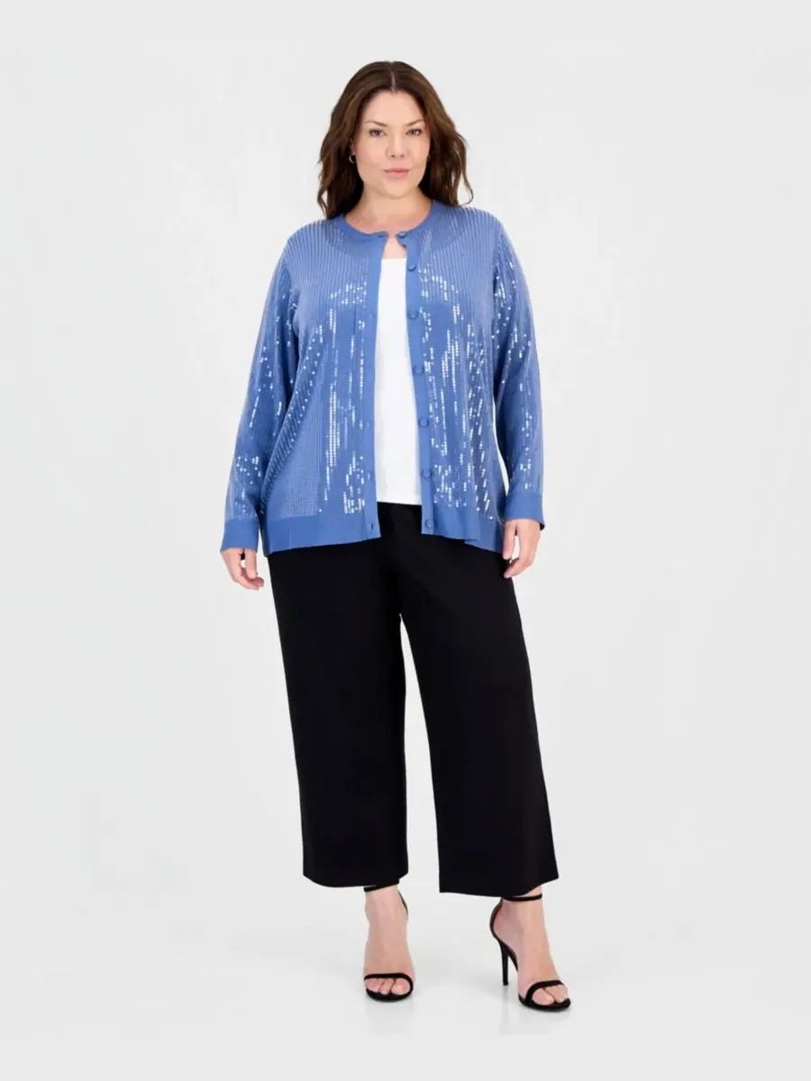 Кардиган с пайетками Anne Klein — изображение 3 из 3, синий
