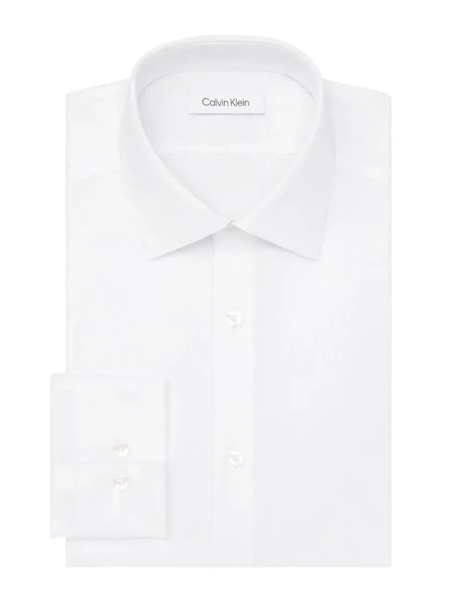 Мужская рубашка с воротником-стойкой Calvin Klein — изображение 3 из 3, белый