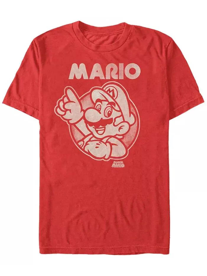 Футболка с коротким рукавом Nintendo Men's Super Mario Pointing Fifth Sun — изображение 1 из 1, красный