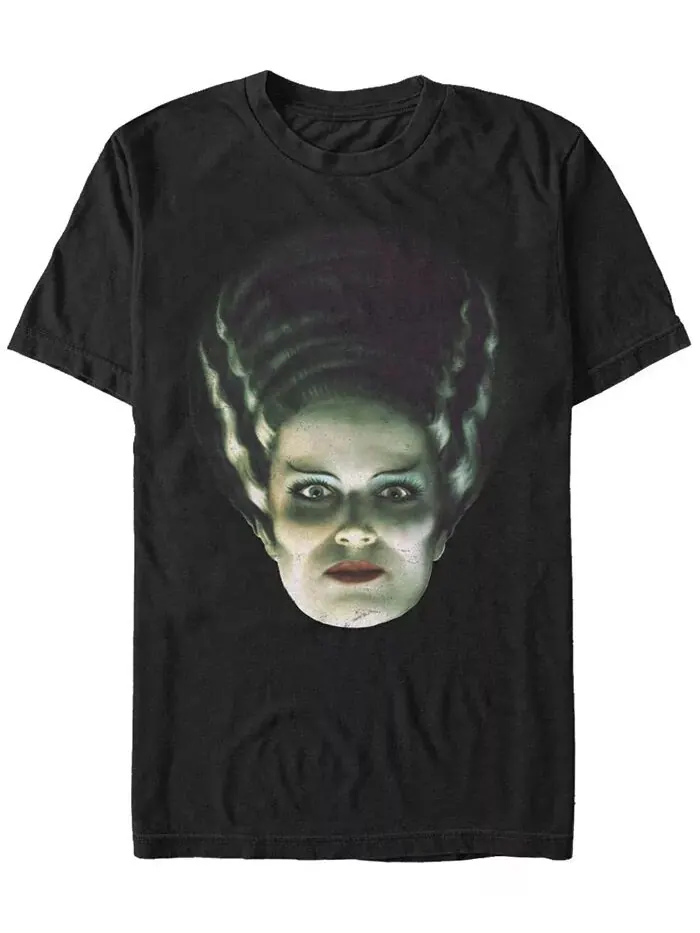 Мужская футболка Universal Monsters Frankenstein's Bride Big Face с коротким рукавом Fifth Sun — изображение 1 из 1, черный