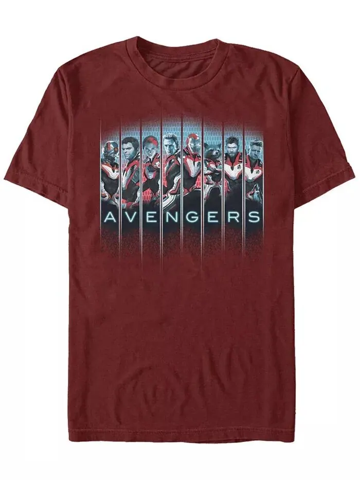 Мужская футболка с коротким рукавом Marvel Avengers Endgame Hero Panels Fifth Sun — изображение 1 из 1, красный