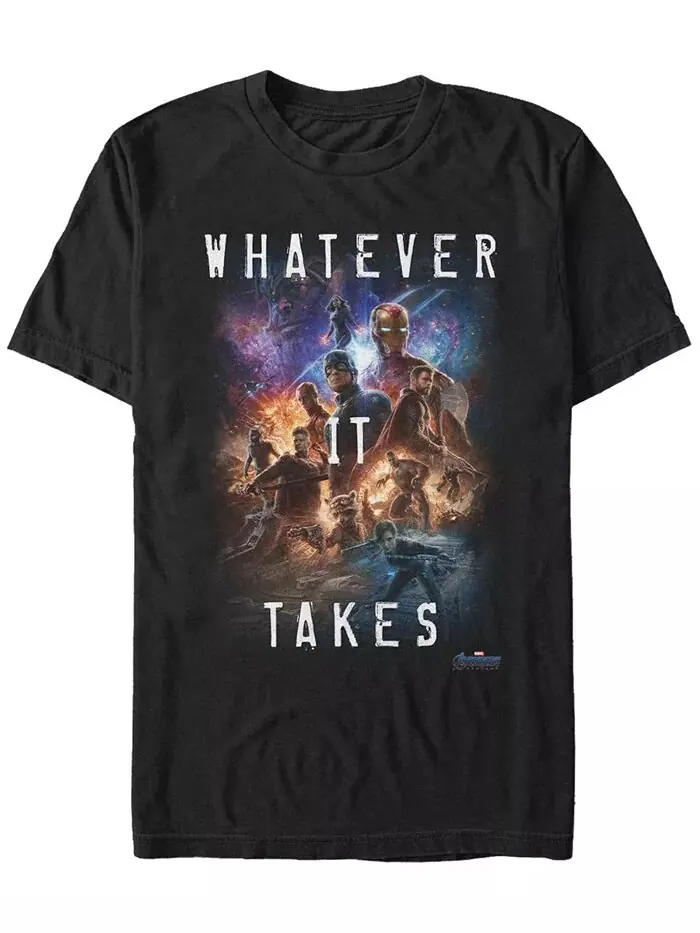 Мужская футболка с коротким рукавом Marvel Avengers Endgame Whatever It Takes Galaxy Fifth Sun — изображение 1 из 1, черный