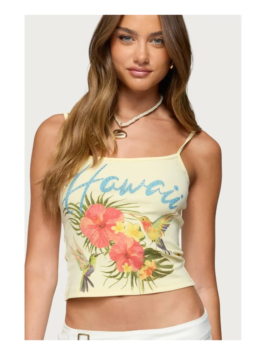 Женская майка Hawaii Babe Edikted — изображение 1 из 5, желтый