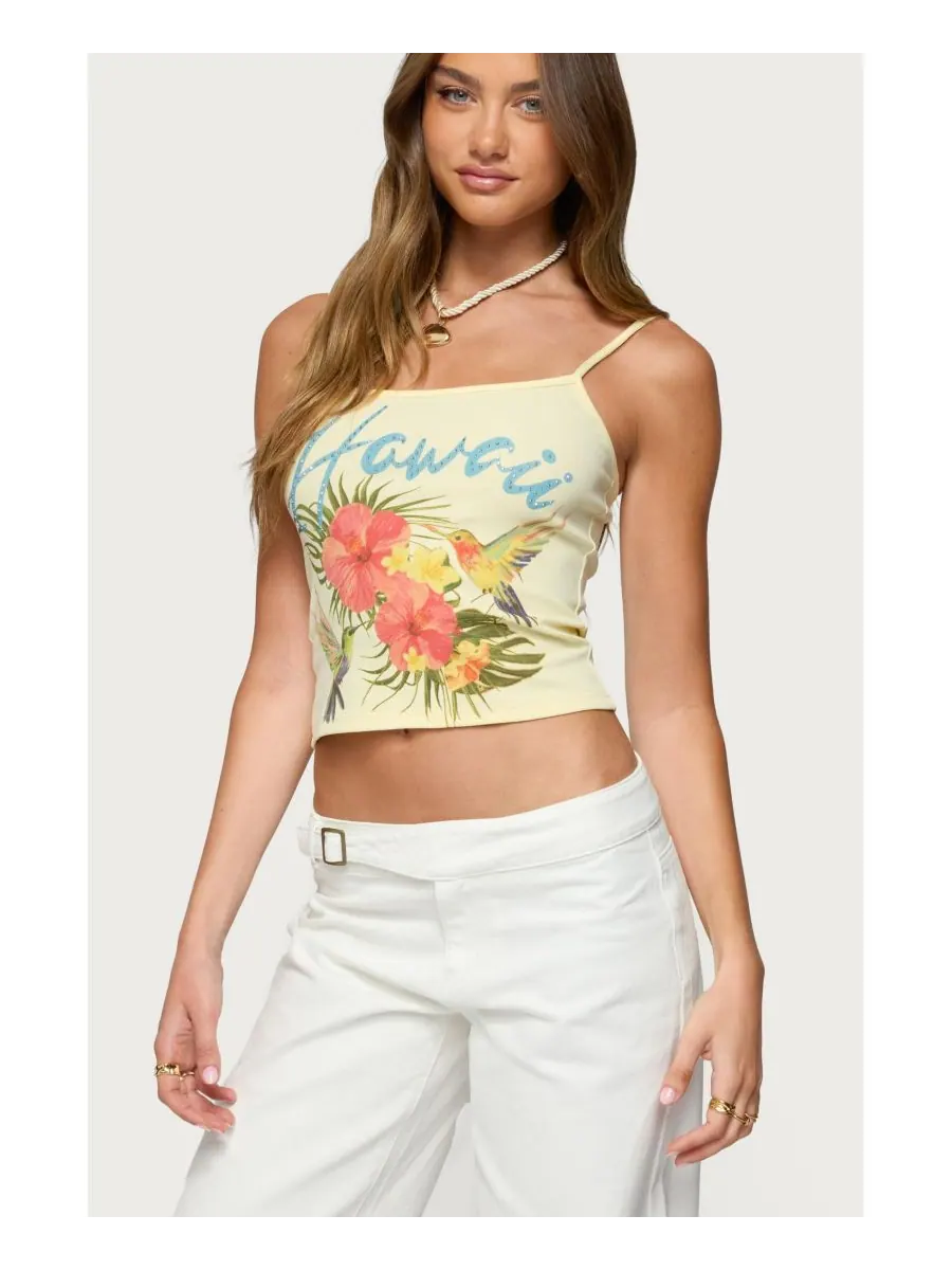 Женская майка Hawaii Babe Edikted — изображение 4 из 5, желтый