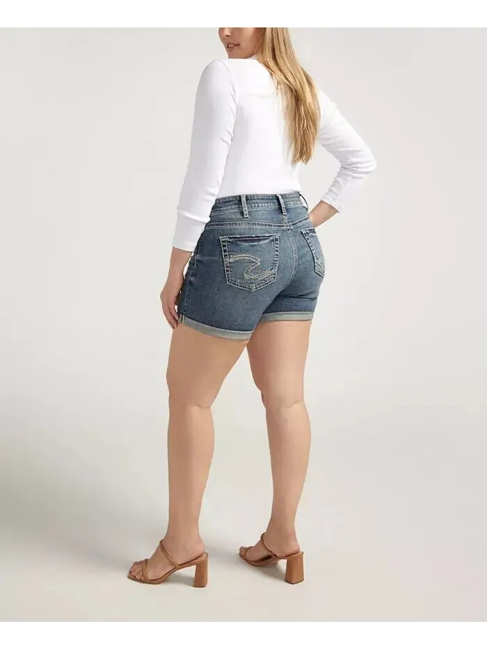 Шорты с пышной посадкой размера плюс Suki со средней посадкой Silver Jeans Co. — изображение 7 из 7, синий
