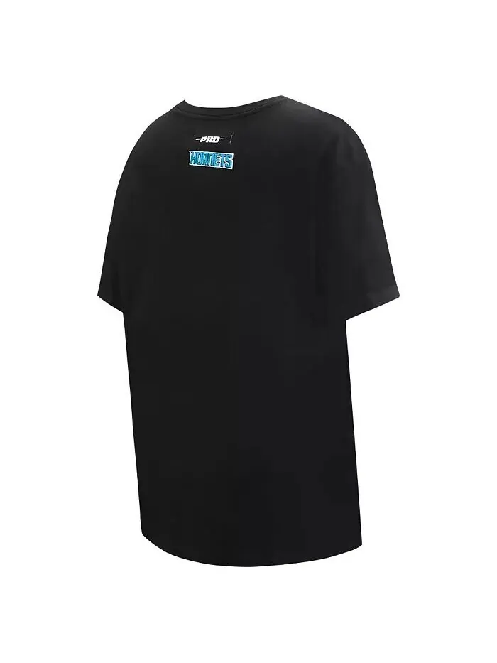 Черная женская футболка-бойфренд с надписью Charlotte Hornets Pro Standard — изображение 2 из 4, черный