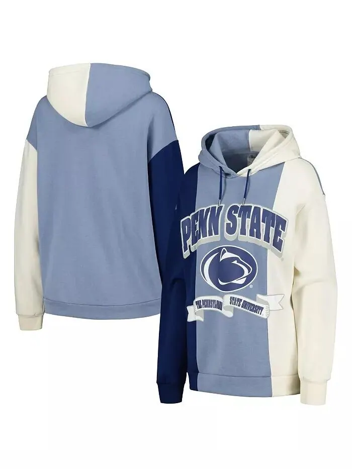 Женская темно-синяя толстовка с капюшоном Penn State Nittany Lions Hall of Fame с цветными блоками