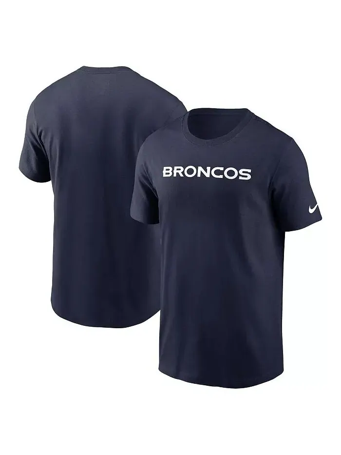 Мужская темно-синяя футболка Denver Broncos Primetime Wordmark Essential Nike — изображение 1 из 3