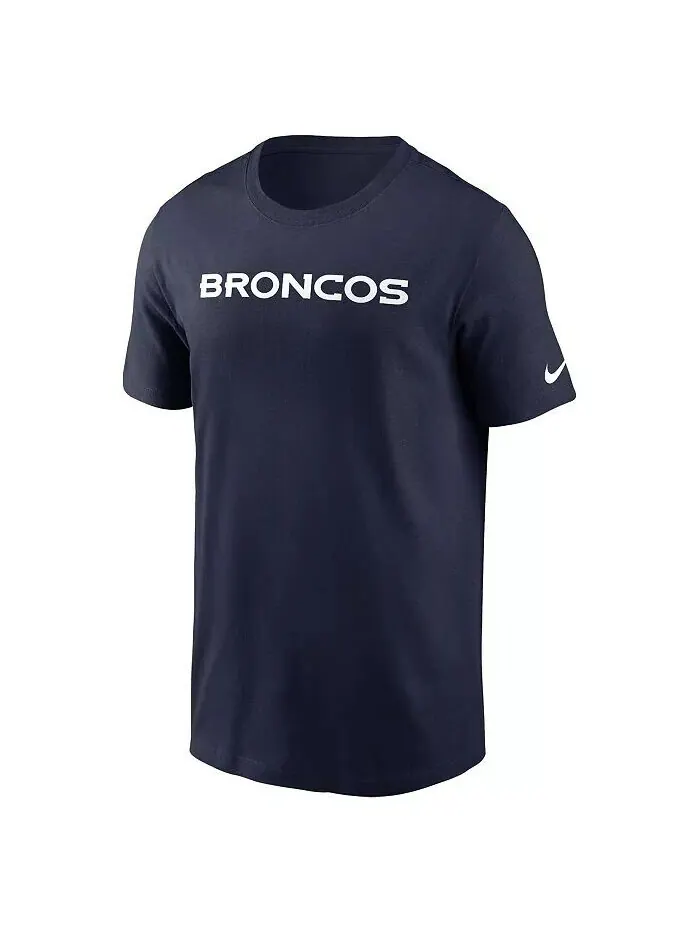 Мужская темно-синяя футболка Denver Broncos Primetime Wordmark Essential Nike — изображение 2 из 3, темно-синий