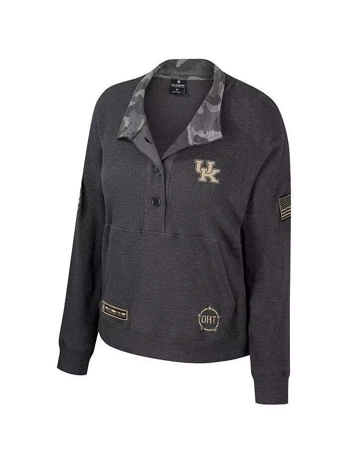 Женский термоугольный свитшот Heather Charcoal Kentucky Wildcats OHT в стиле милитари Appreciation — изображение 3 из 3