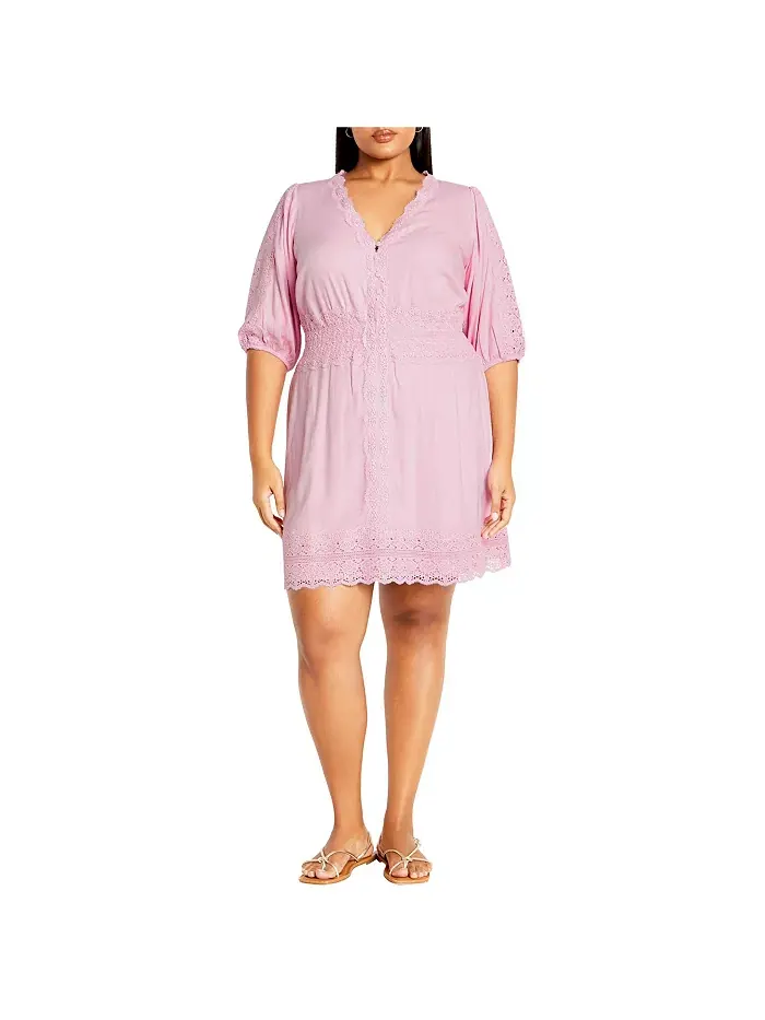 Платье Belle Plus Size CITY CHIC — изображение 1 из 3, фиолетовый