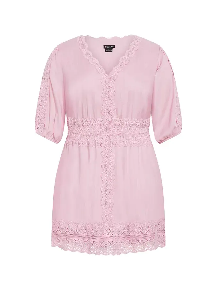 Платье Belle Plus Size CITY CHIC — изображение 2 из 3, фиолетовый