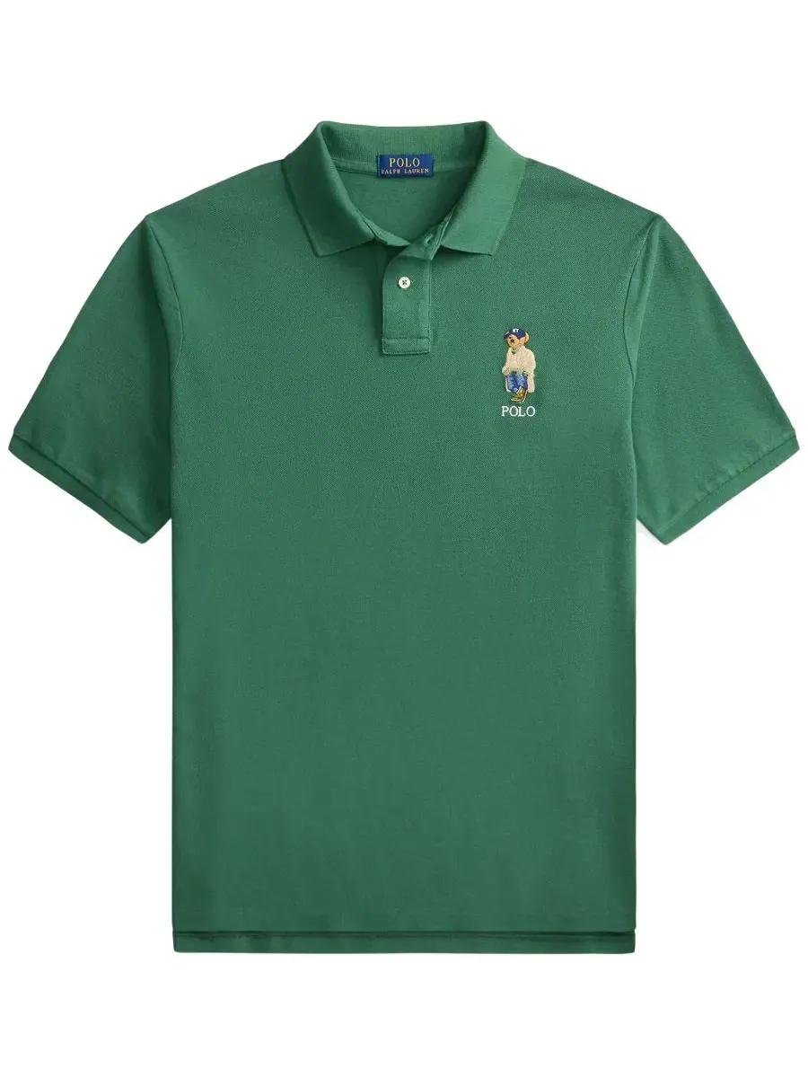 Поло с вышивкой Polo Bear, классический крой Polo Ralph Lauren — изображение 5 из 5, зеленый