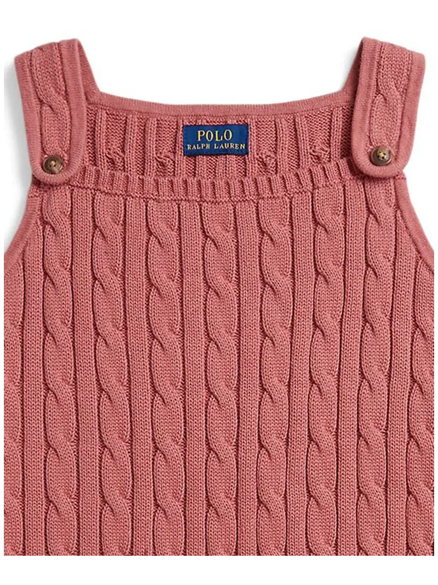 Платье без рукавов с косами Cotton Polo Ralph Lauren — изображение 3 из 3, розовый