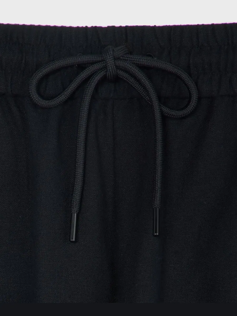 Штаны карго свободного кроя с завязками, модель Utility Cargo-Pocket Pants Mode of One — изображение 4 из 4, глубокий черный