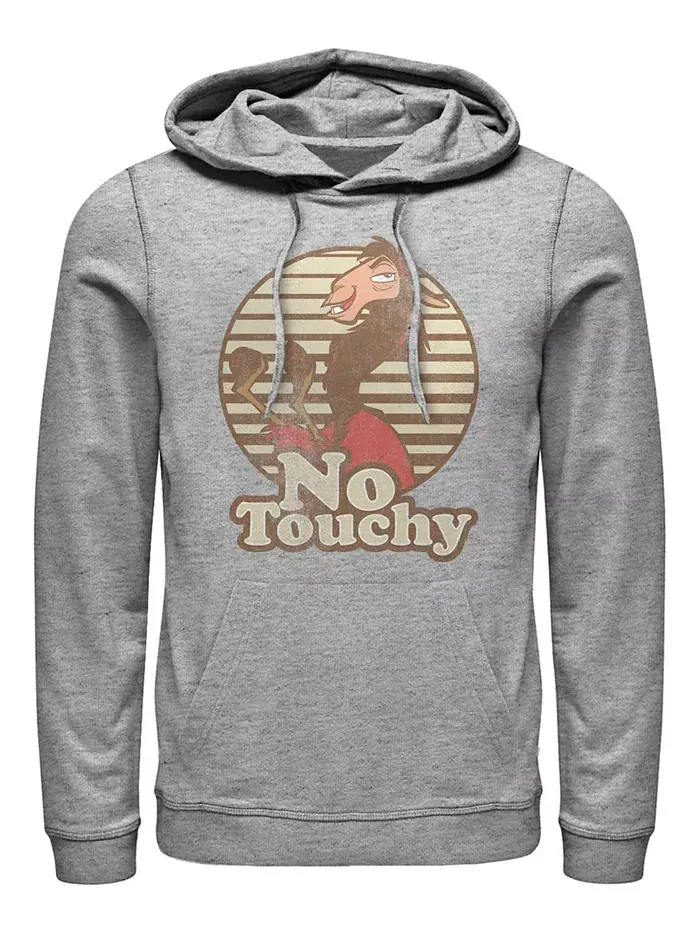Толстовка с капюшоном Disney Men's Emperor's New Groove Kuzco Llama No Touchy Fifth Sun — изображение 1 из 1, серый