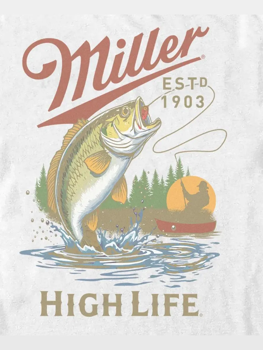 Футболка с принтом Miller Hl Fishing Fifth Sun — изображение 3 из 3, белый