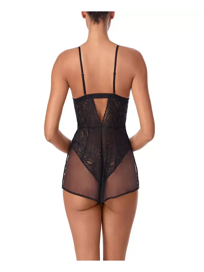 Женский комбинезон с кружевом и декоративным узором - DK7559 DKNY — изображение 2 из 4, черный