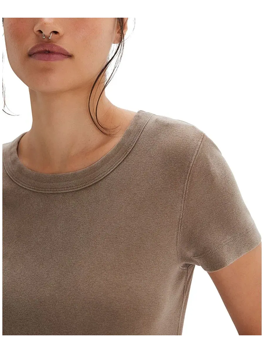 Футболка женская с коротким рукавом, модель Atlas Free People — изображение 3 из 4, шоколадный
