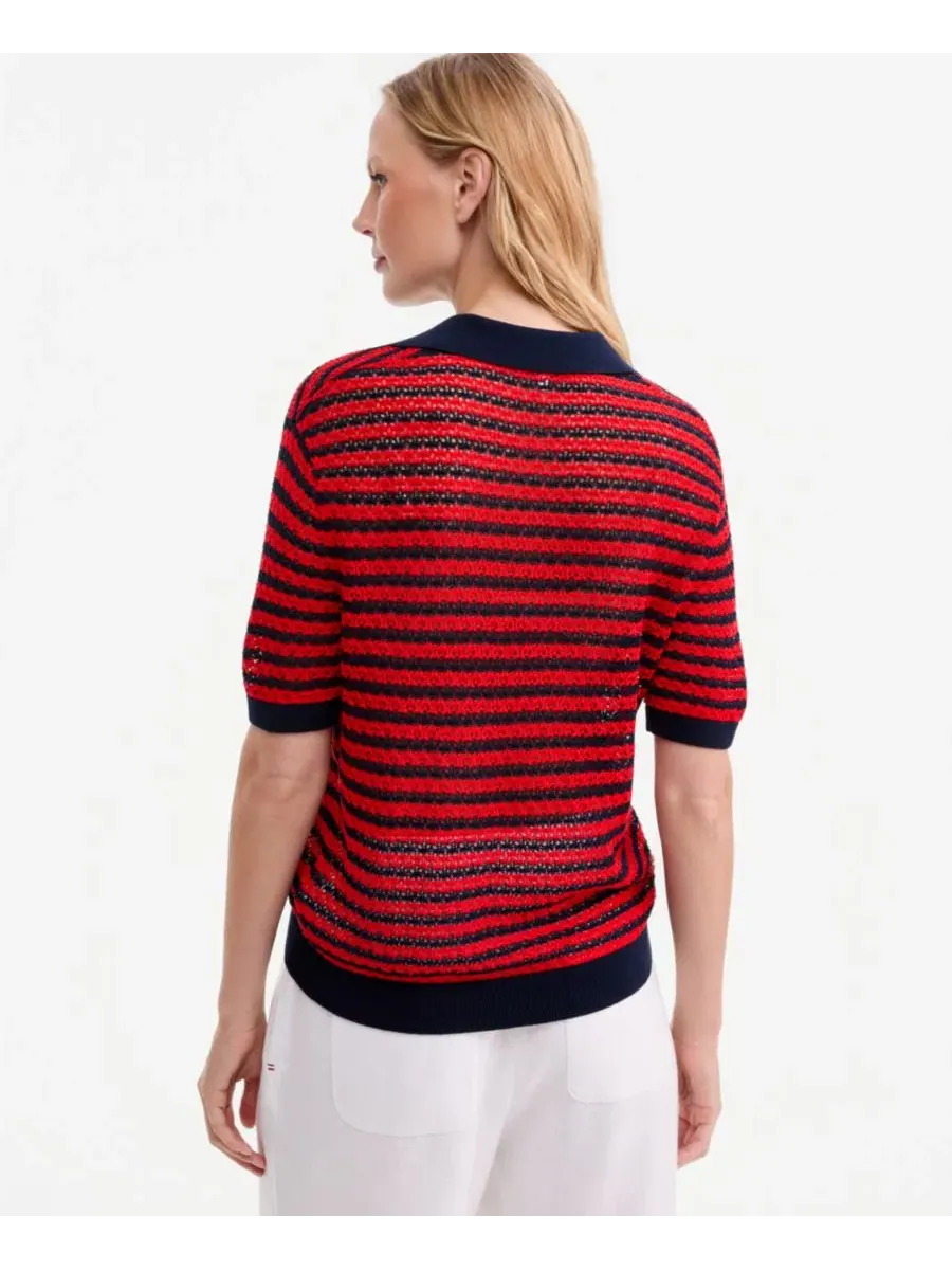 Свитер с воротником и V-вырезом Pointelle Tommy Hilfiger — изображение 7 из 7