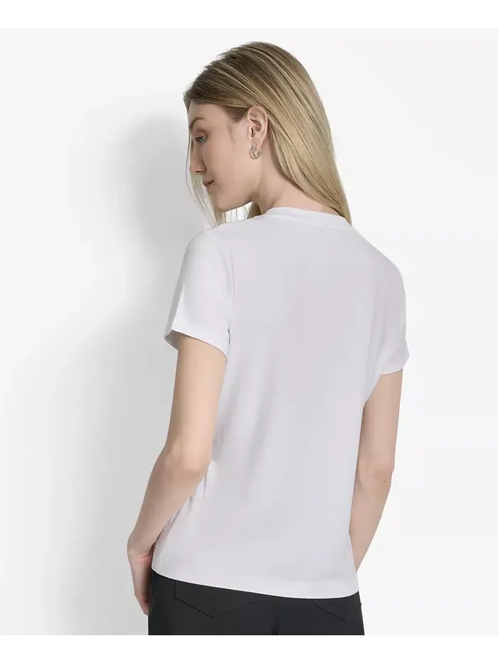 Женская футболка с круглым вырезом и логотипом газеты DKNY — изображение 2 из 6, белый