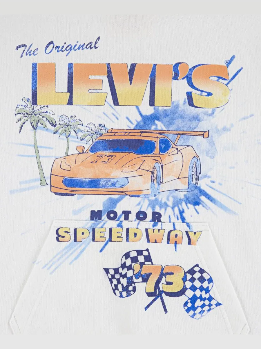 Детская толстовка с длинными рукавами Motor Speedway, размеры 8-20 Levi's — изображение 3 из 3, яркий белый