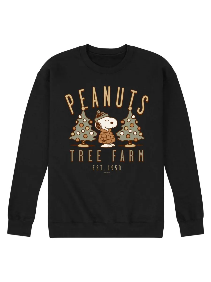 Мужская толстовка с круглым вырезом Peanuts Snoopy Christmas Tree Farm AIRWAVES — изображение 1 из 3, черный