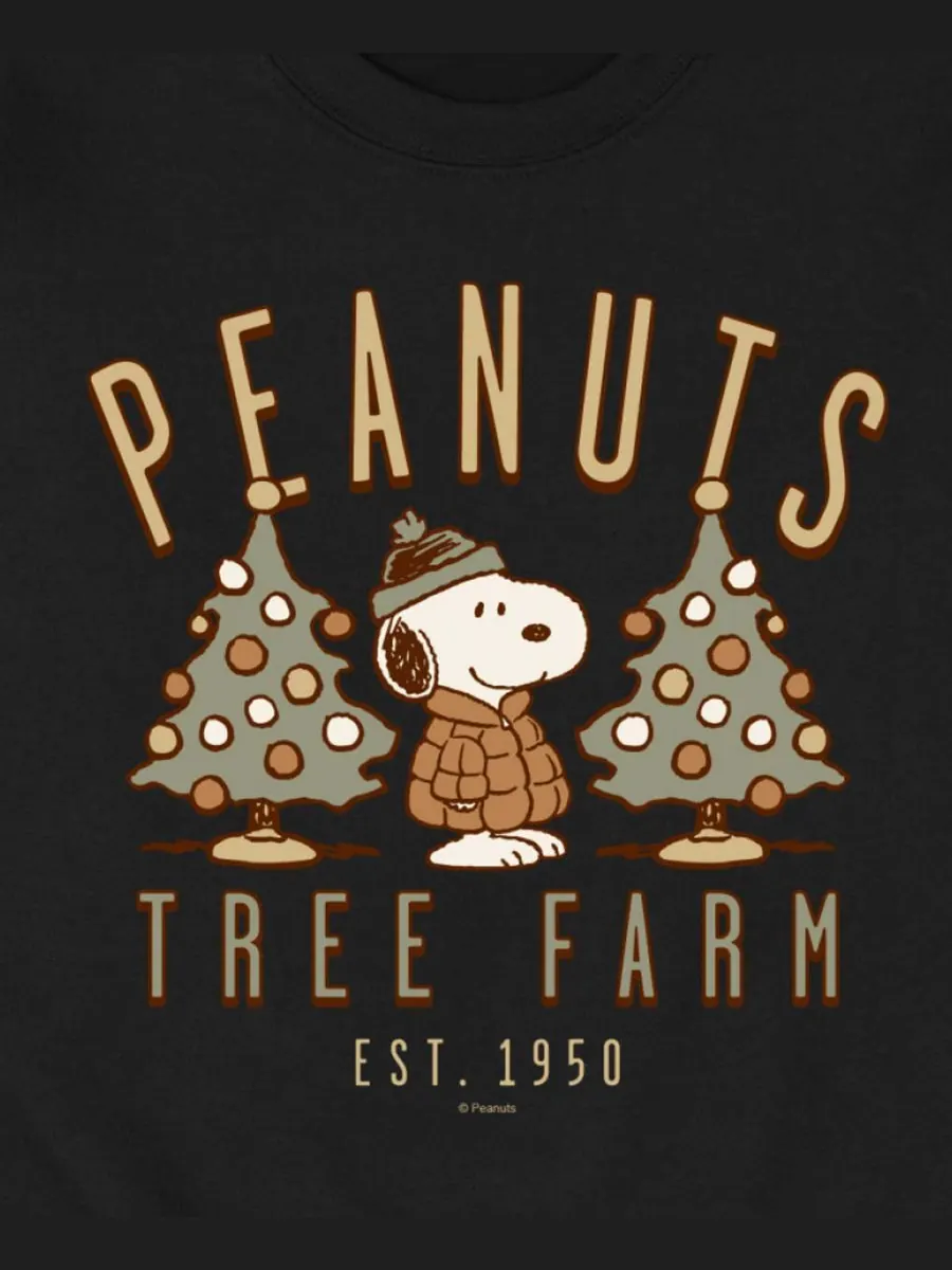 Мужская толстовка с круглым вырезом Peanuts Snoopy Christmas Tree Farm AIRWAVES — изображение 2 из 3, черный
