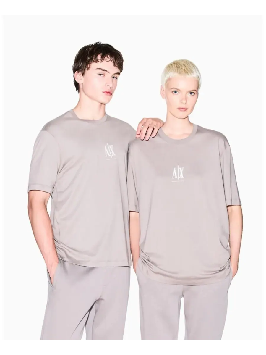 Мужская футболка с небольшим логотипом A|X Armani Exchange — изображение 1 из 6, бежевый
