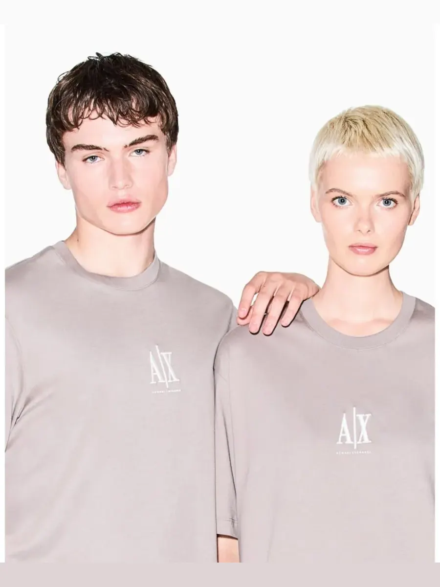 Мужская футболка с небольшим логотипом A|X Armani Exchange — изображение 2 из 6, бежевый
