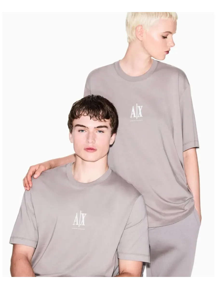 Мужская футболка с небольшим логотипом A|X Armani Exchange — изображение 5 из 6, бежевый