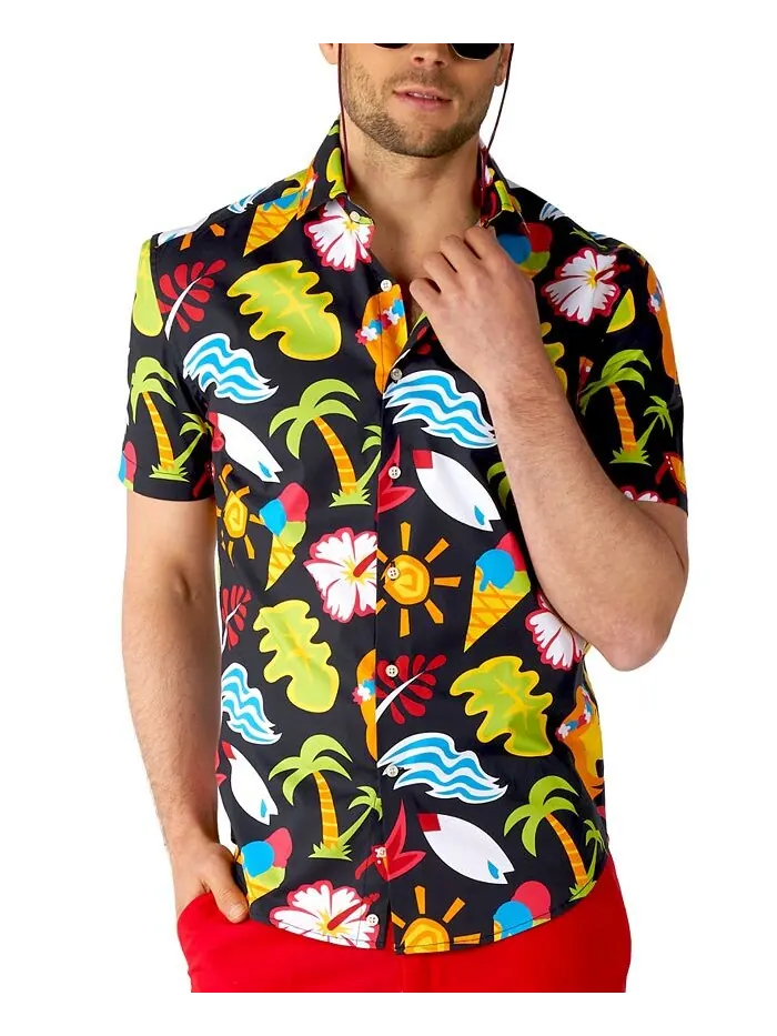 Мужская рубашка Tropical Thunder с короткими рукавами OppoSuits — изображение 1 из 3, черный
