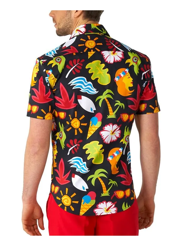 Мужская рубашка Tropical Thunder с короткими рукавами OppoSuits — изображение 2 из 3, черный