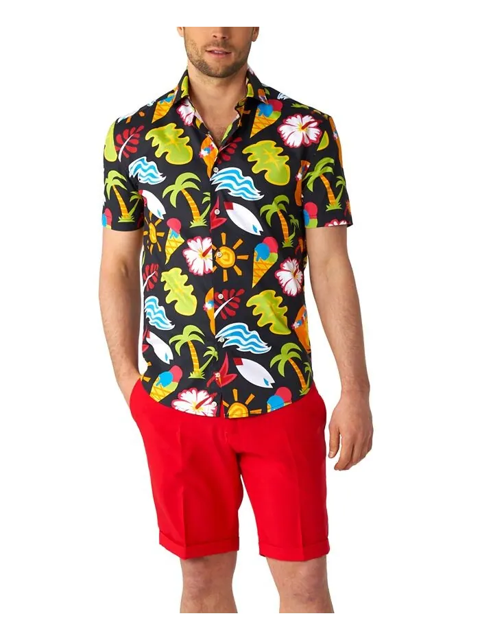 Мужская рубашка Tropical Thunder с короткими рукавами OppoSuits — изображение 3 из 3, черный