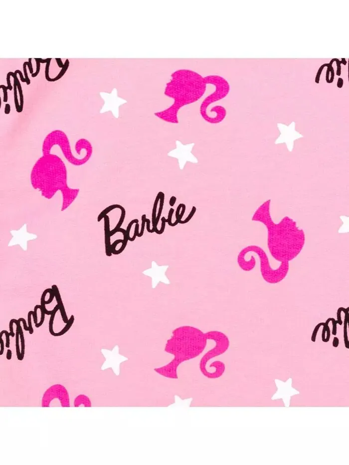 Толстовка-пуловер из французского трикотажа для девочек Barbie — изображение 4 из 6, розовый