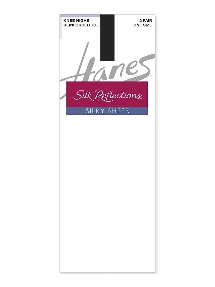 Прозрачные шелковистые гольфы Hanes с усиленным мыском Reflections ALLSTAR PRODUCTS GROUP — изображение 2 из 3, черный