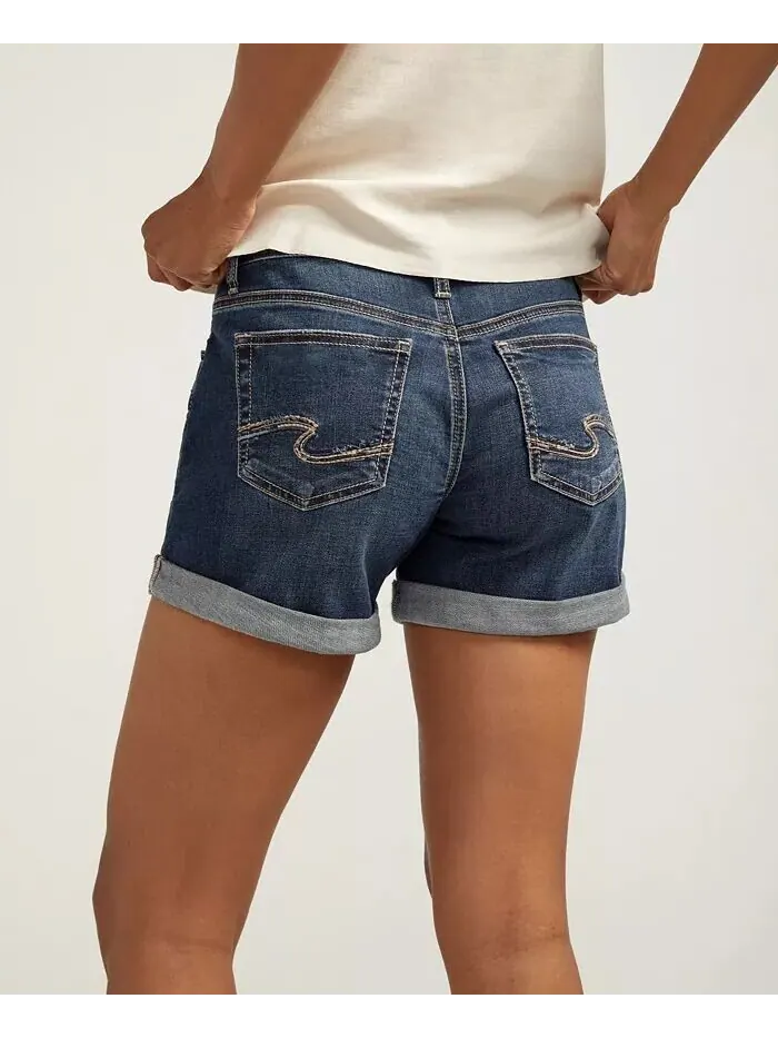 Женские шорты-бойфренды со средней посадкой Silver Jeans Co. — изображение 4 из 7, синий