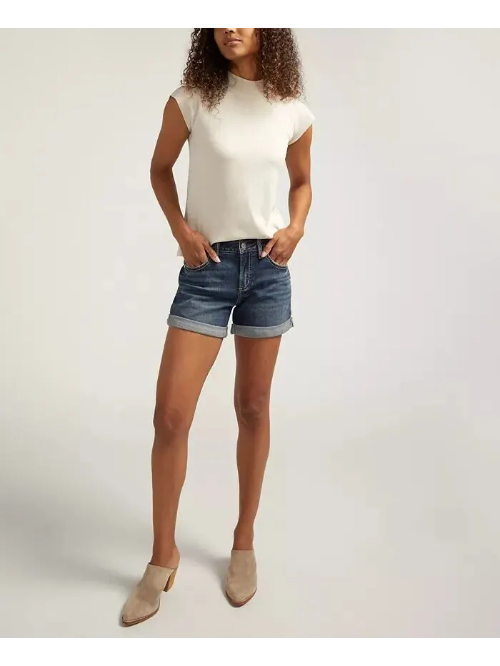 Женские шорты-бойфренды со средней посадкой Silver Jeans Co. — изображение 7 из 7, синий
