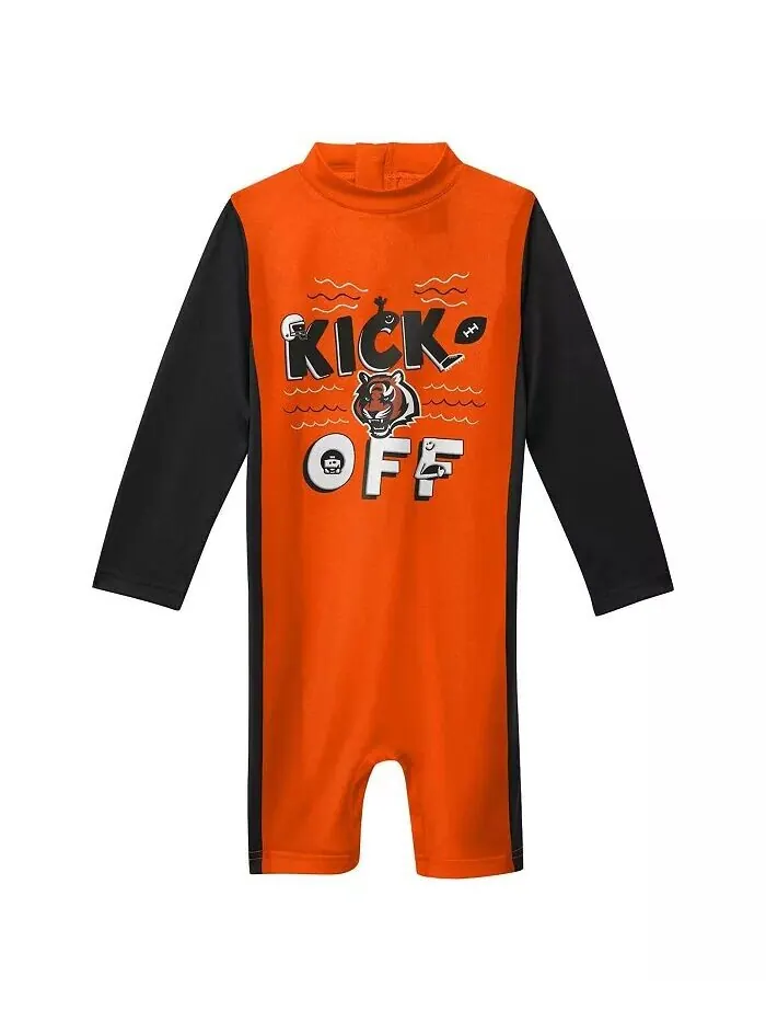 Гидрокостюм с длинными рукавами для малышей Orange Cincinnati Bengals Wave Runner Outerstuff — изображение 1 из 1, оранжевый