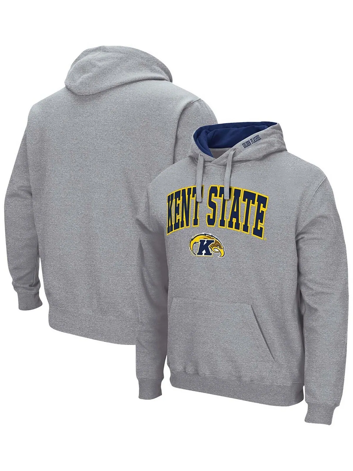 Мужская толстовка с капюшоном heather grey kent state golden flashes arch и логотипом Colosseum — изображение 1 из 3, серый