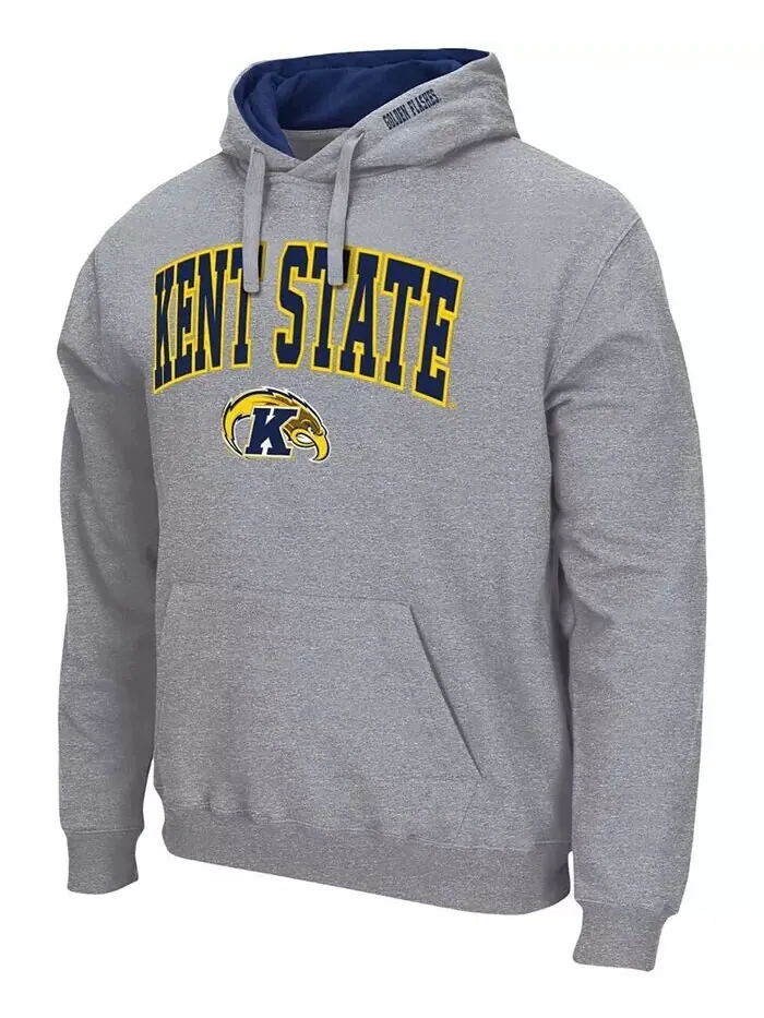 Мужской пуловер с капюшоном Kent State Golden Flashes Arch и логотипом Colosseum — изображение 2 из 3, темно-синий